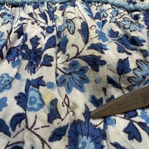 Poupette St Barth Size L Blue Floral Camila Ruffled Mini Tiered Dress - Picture 4 of 16